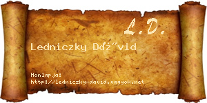 Ledniczky Dávid névjegykártya