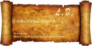 Ledniczky Dávid névjegykártya