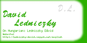 david ledniczky business card